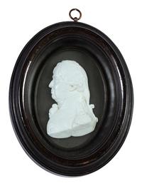 Two English White Paste Silhouette Bust Portraits