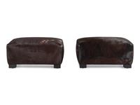 A Pair of Custom Upholstered Ottomans