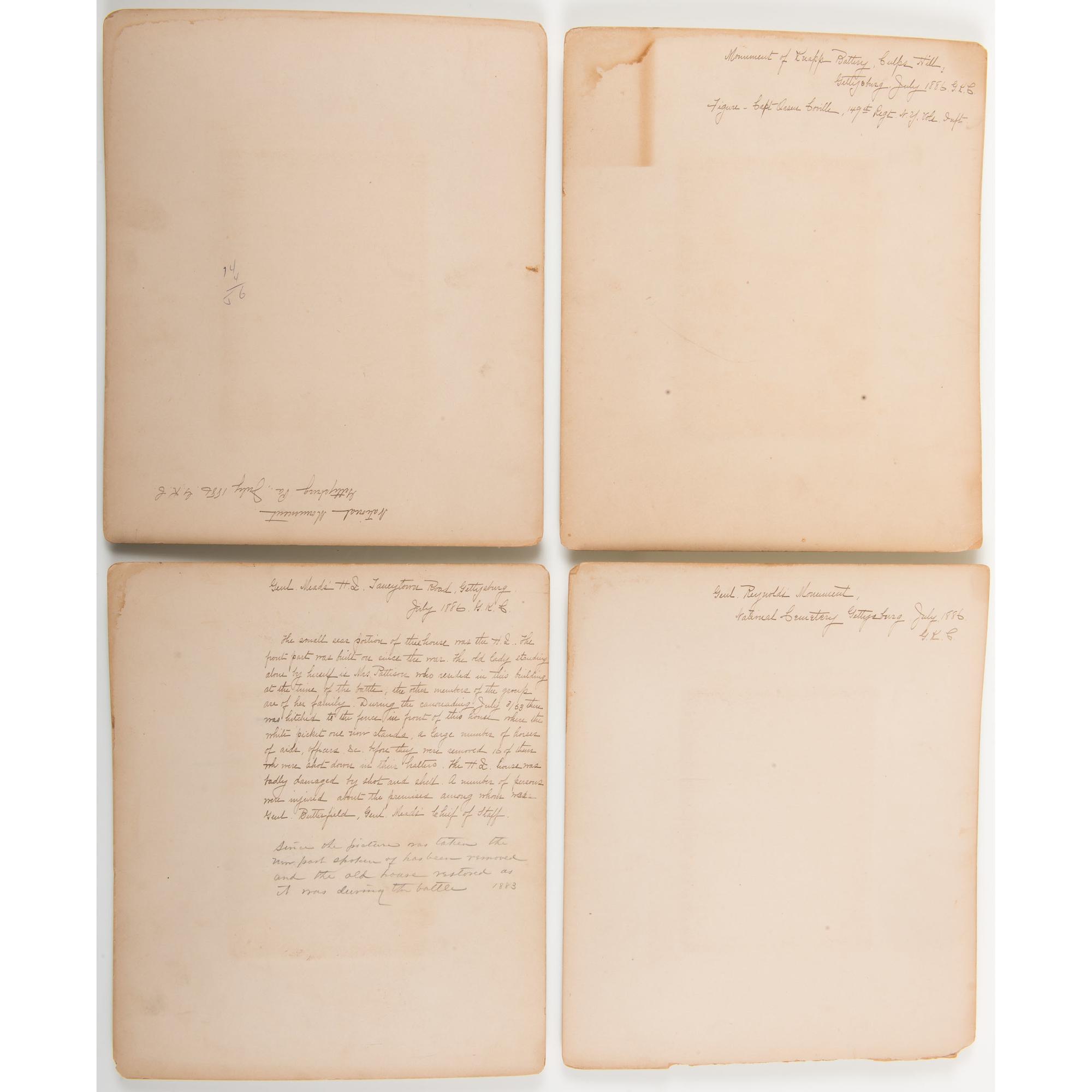 Gettysburg Reunion Photograph Collection Identified to Lieutenant George K. Collins, 149th New York Infantry, Twice WIA