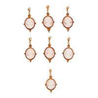 COLLECTION OF VICTORIAN CAMEO PENDANTS