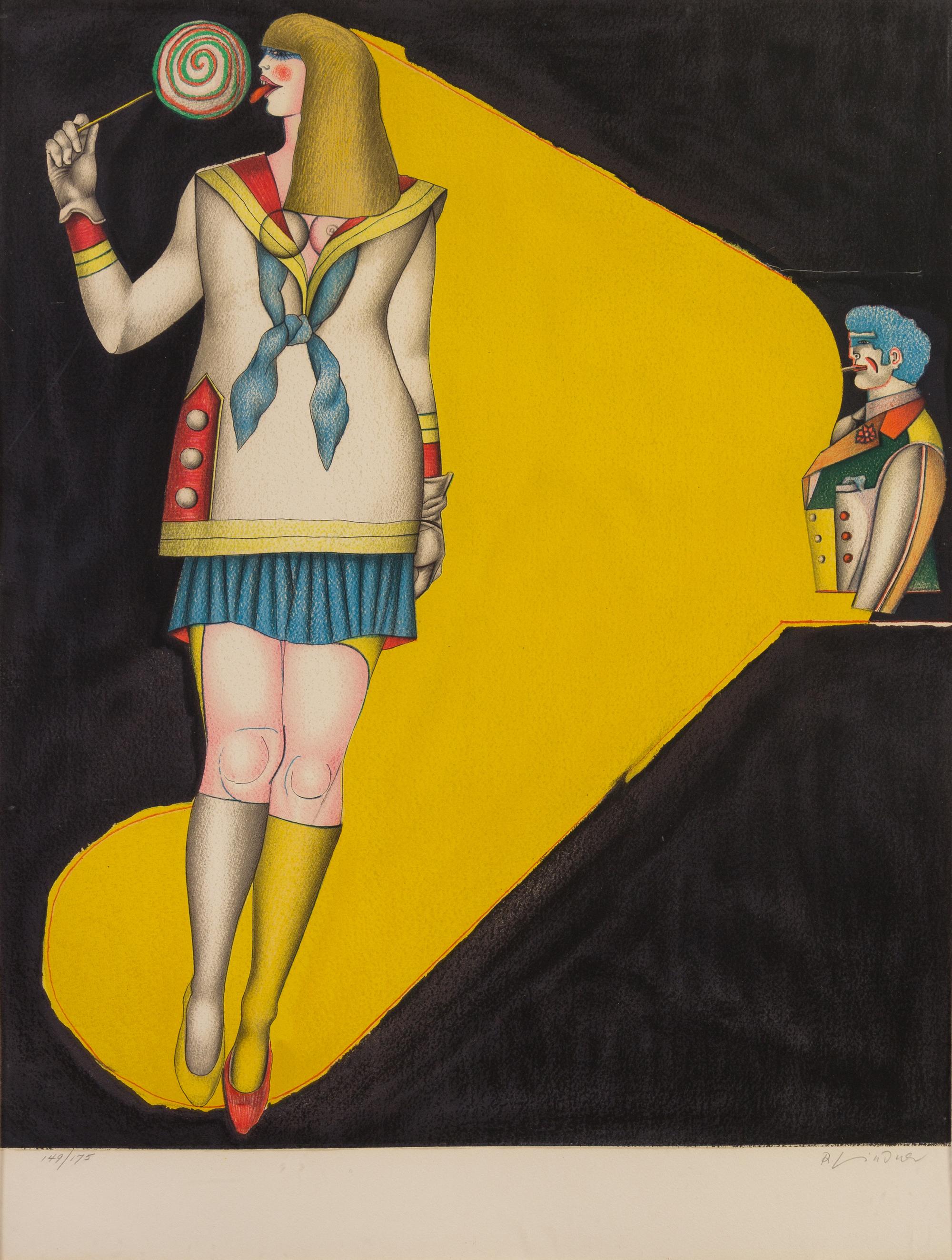 Richard Lindner, (American/German, 1901-1978), Fun City, 1971 (portfolio of fourteen together with original plexiglass portfolio box, j