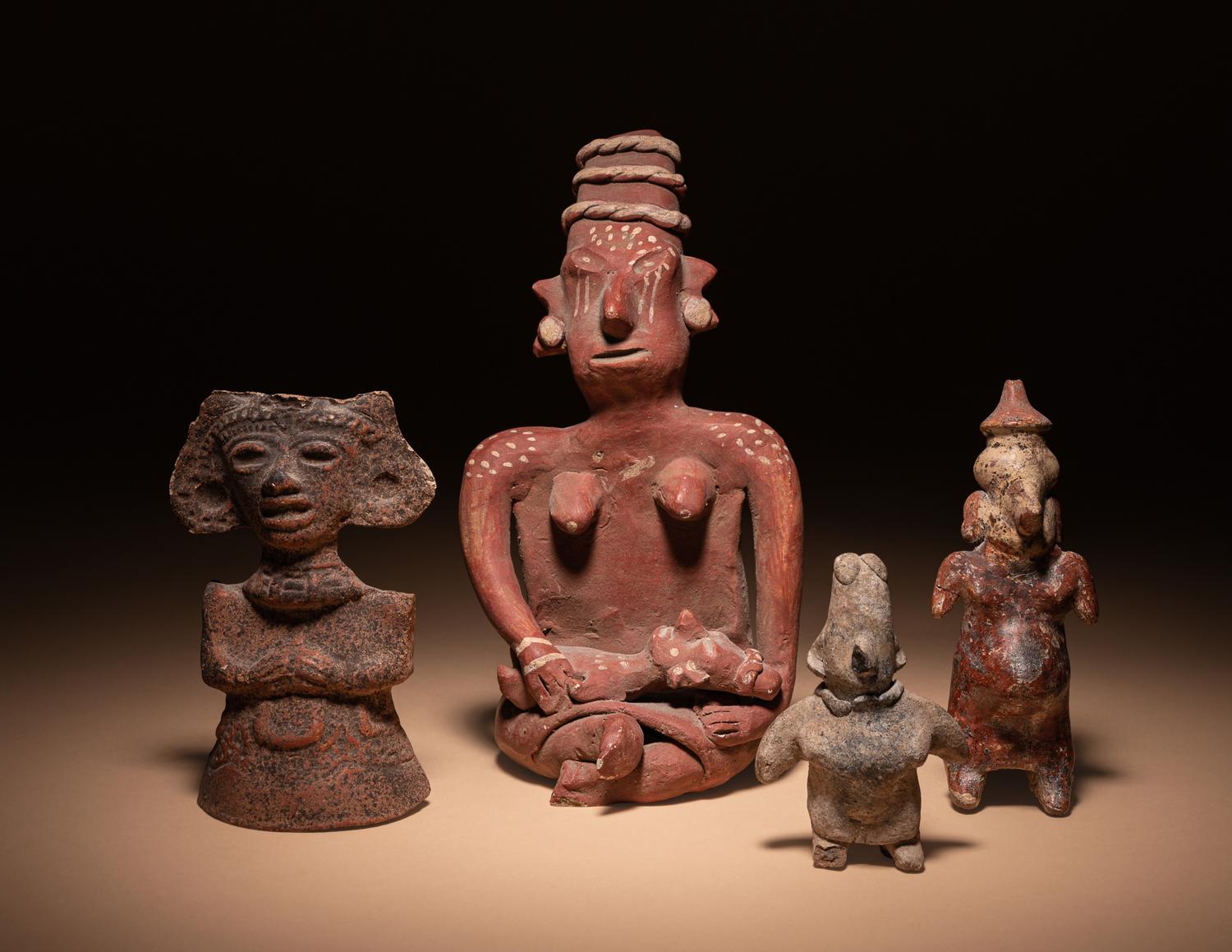 A Nayarit Mother and Child and Three Standing Figures