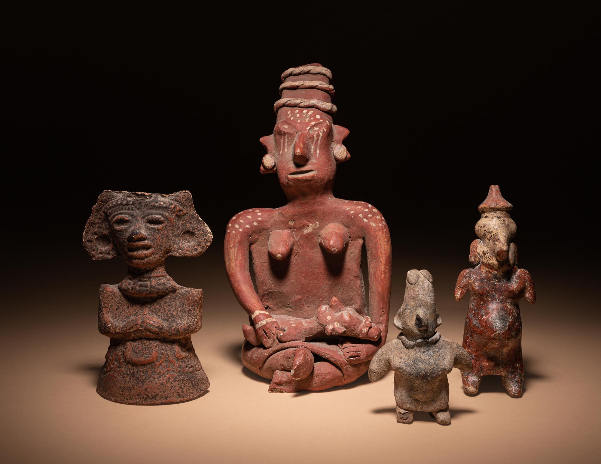 A Nayarit Mother and Child and Three Standing Figures