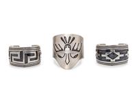 A Collection of Silver Cuff Bracelets,