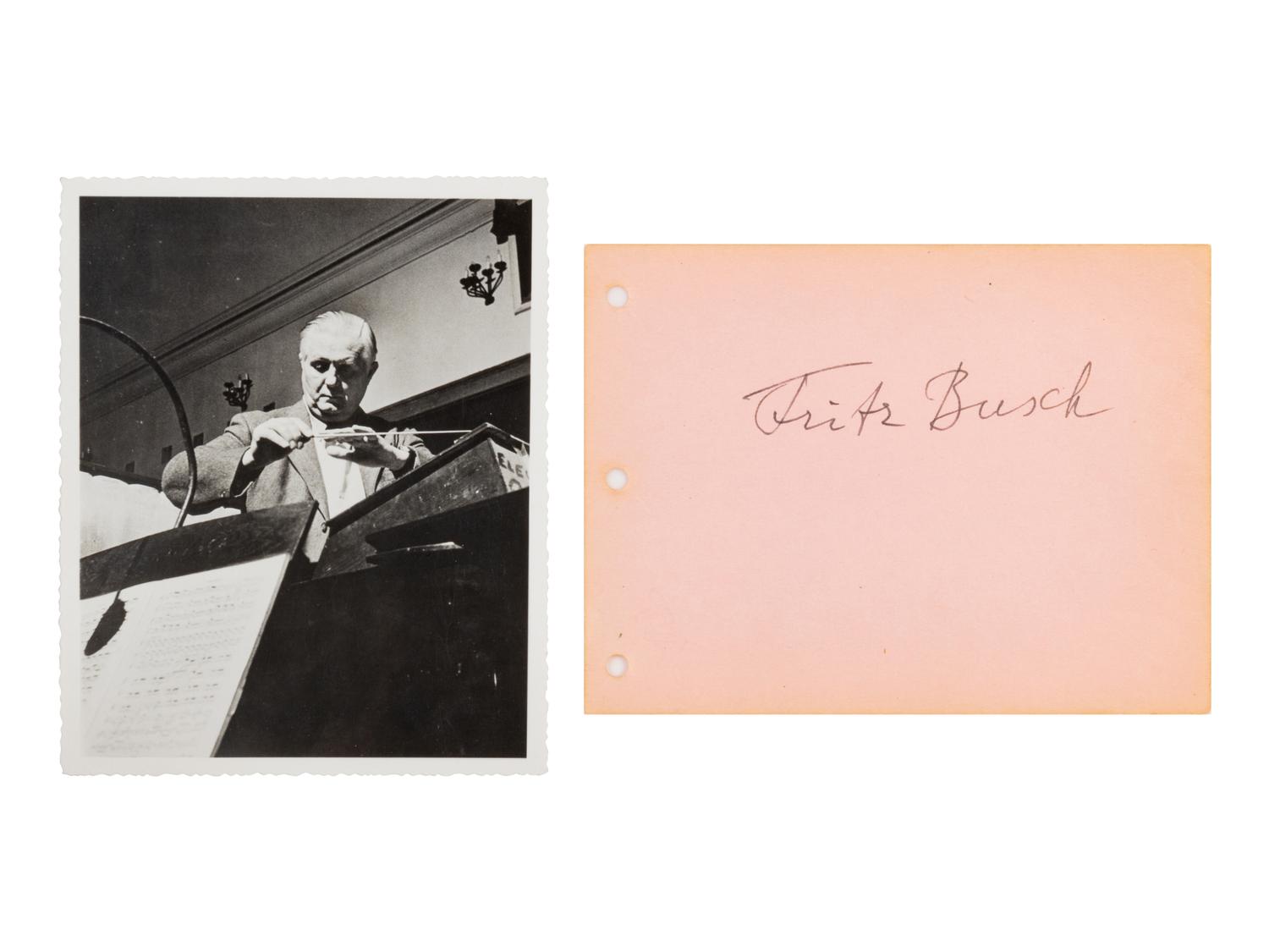 [19TH AND 20TH-CENTURY COMPOSERS AND CONDUCTORS]. A group of 5 photographs and cartes de visite of conductors and composers from the 19th and 20th centuries, most signed, comprising images of: