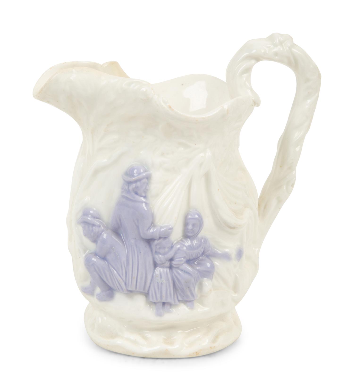 A Collection of Seven English Salt Glazed Relief Form Articles — 19TH/20TH CENTURY