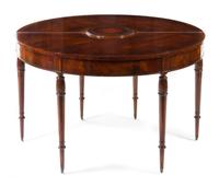 A George III Style Mahogany Wine Tasting Table Height 29 1/4 x width 48 x depth 24 inches.