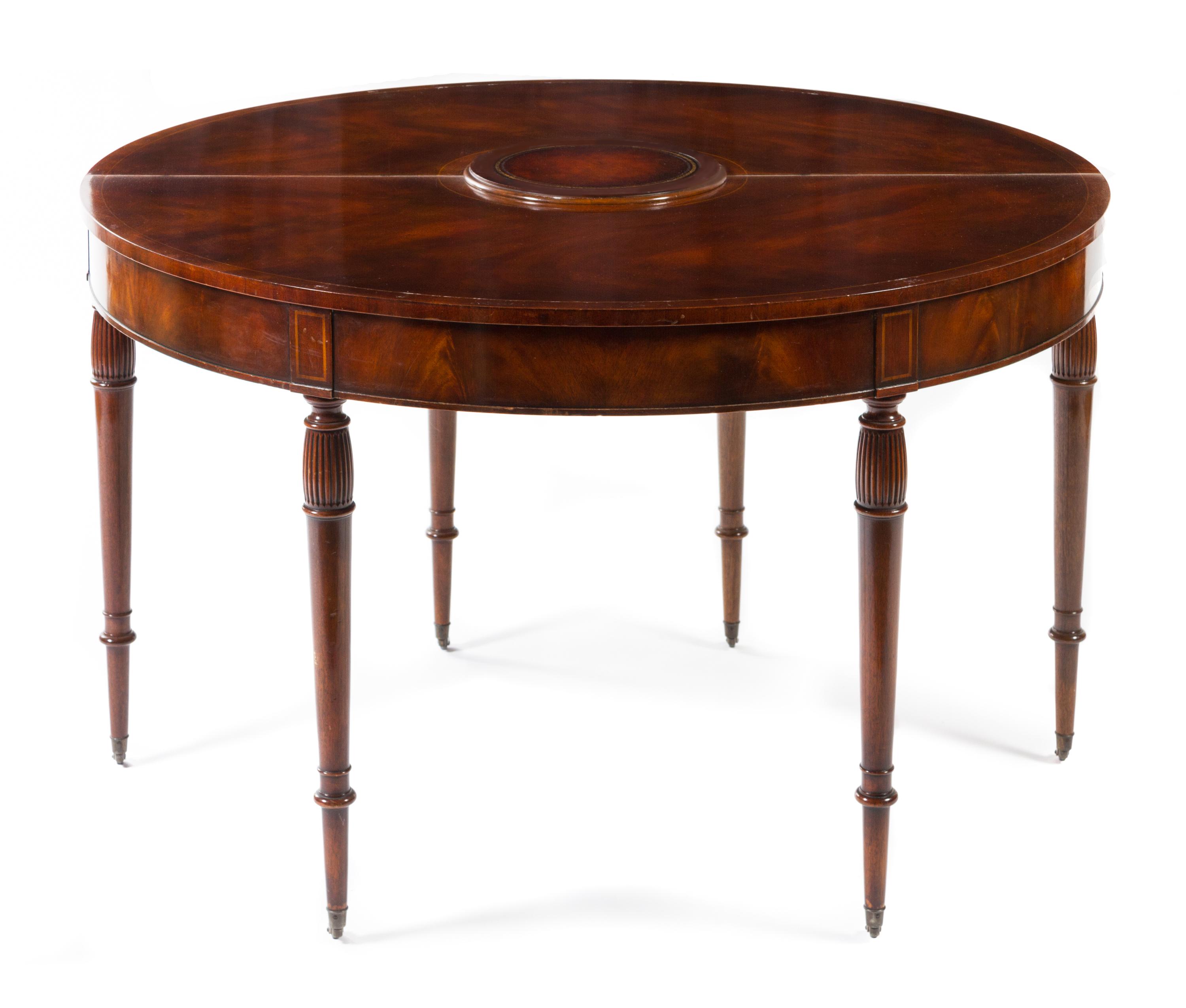 A George III Style Mahogany Wine Tasting Table Height 29 1/4 x width 48 x depth 24 inches.