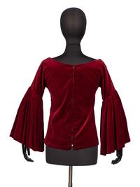 Adolfo, Burgundy Velvet Top, 1969