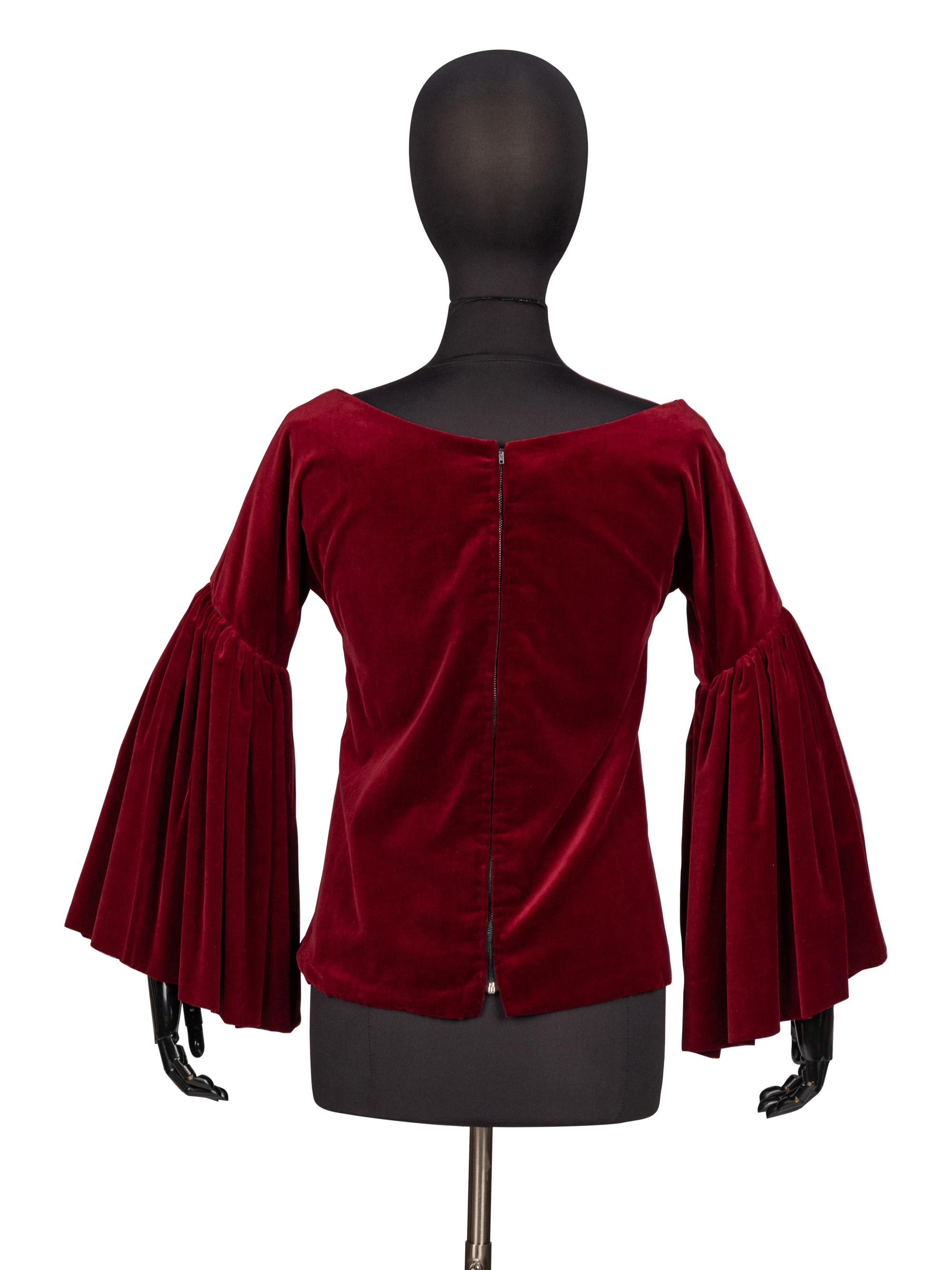 Adolfo, Burgundy Velvet Top, 1969