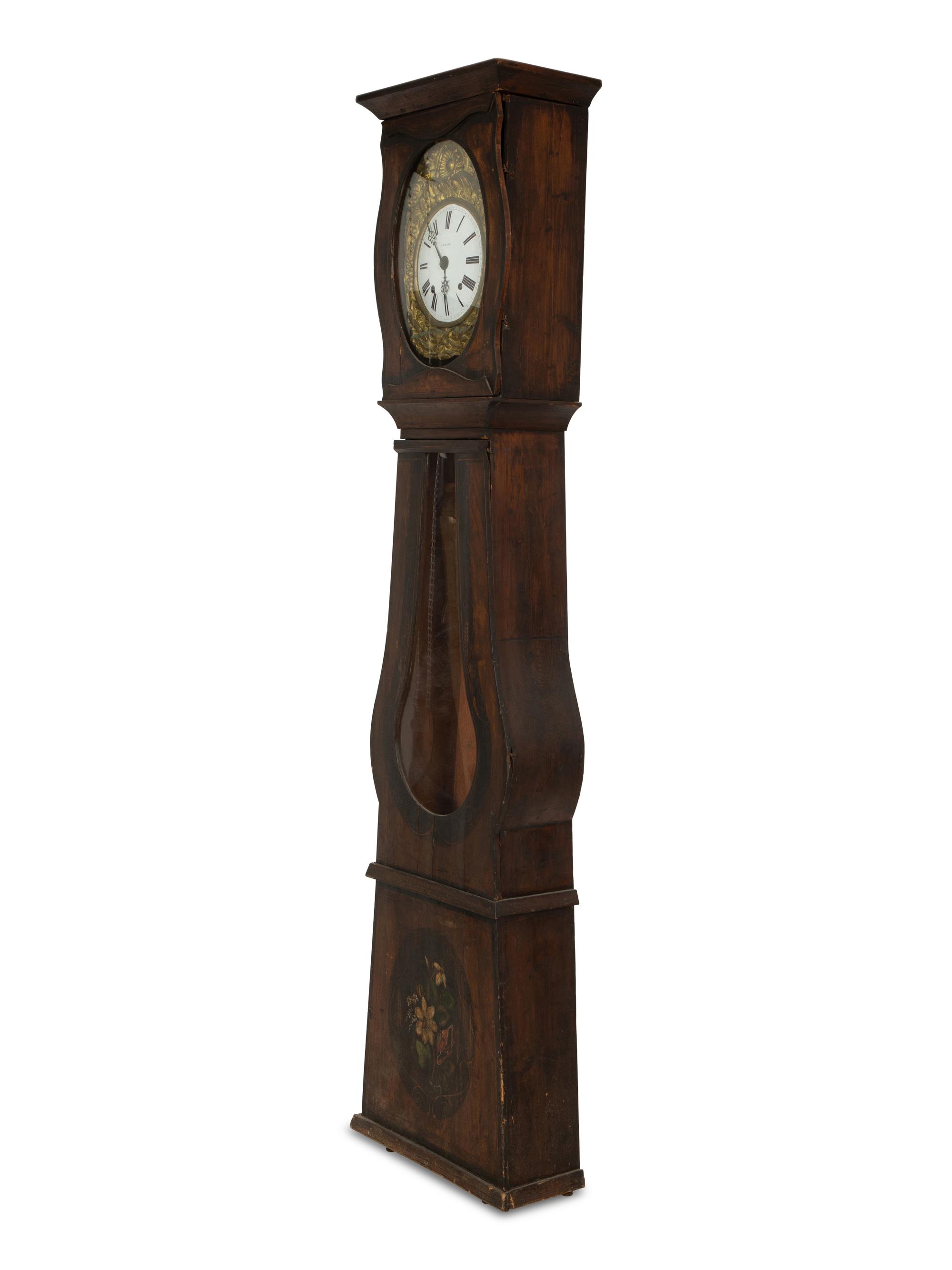 A French Polychrome Painted Comtoise Clock