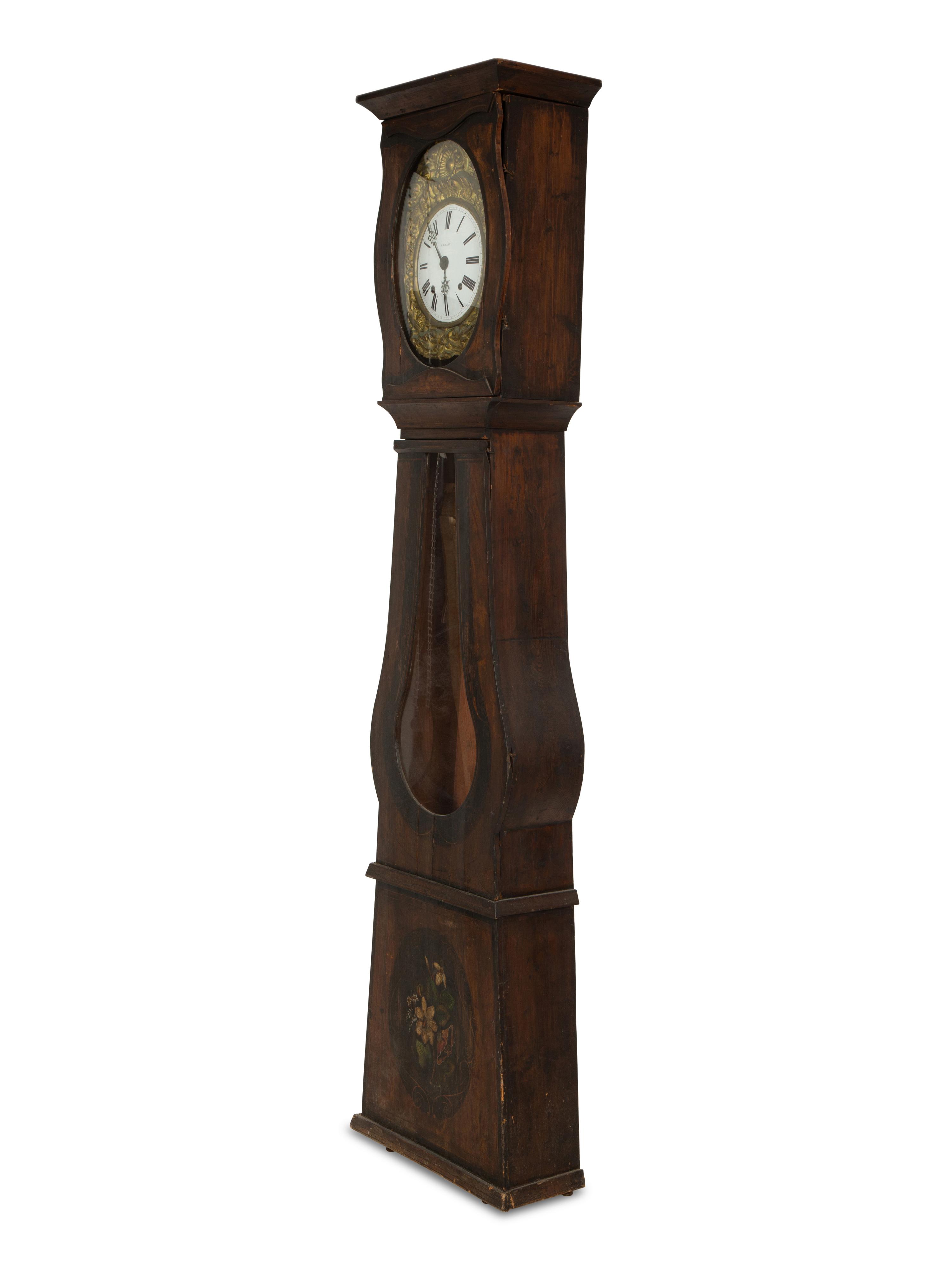 A French Polychrome Painted Comtoise Clock