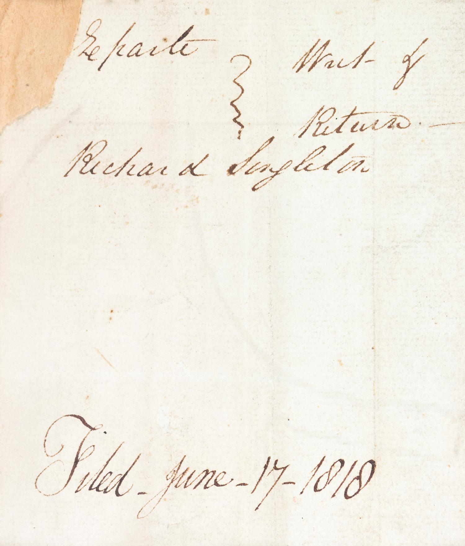 (REVOLUTIONARY WAR) MARION, GENERAL FRANCIS. Folio MS page showing 3 land grants, 1758, SC, land purchased from estate of the Swamp Fox