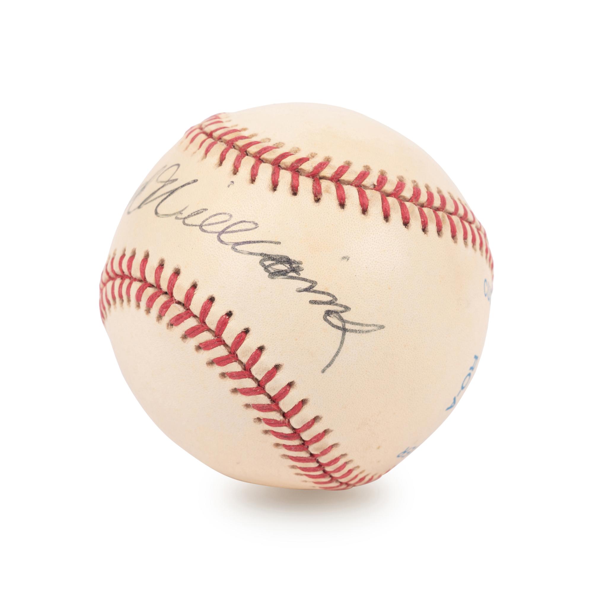 A Ted Williams Signed Autograph Baseball (Beckett Authentication Services Letter BAS Certified),