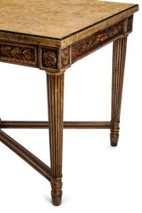 An Italian Neoclassical Giltwood Marble-Top Center Table