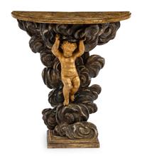 An Italian Painted and Parcel Gilt Console Table