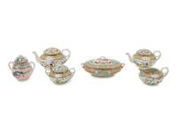 Six Chinese Export Famille Rose Tea Wares