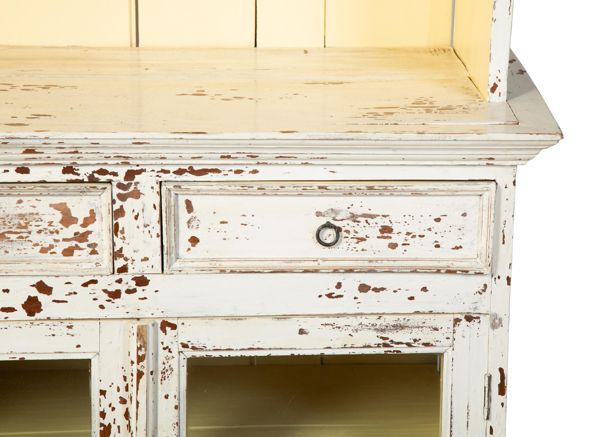 A Vintage White Painted Hutch — 19TH CENTURY