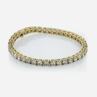A 14K Yellow Gold and Diamond Tennis Bracelet