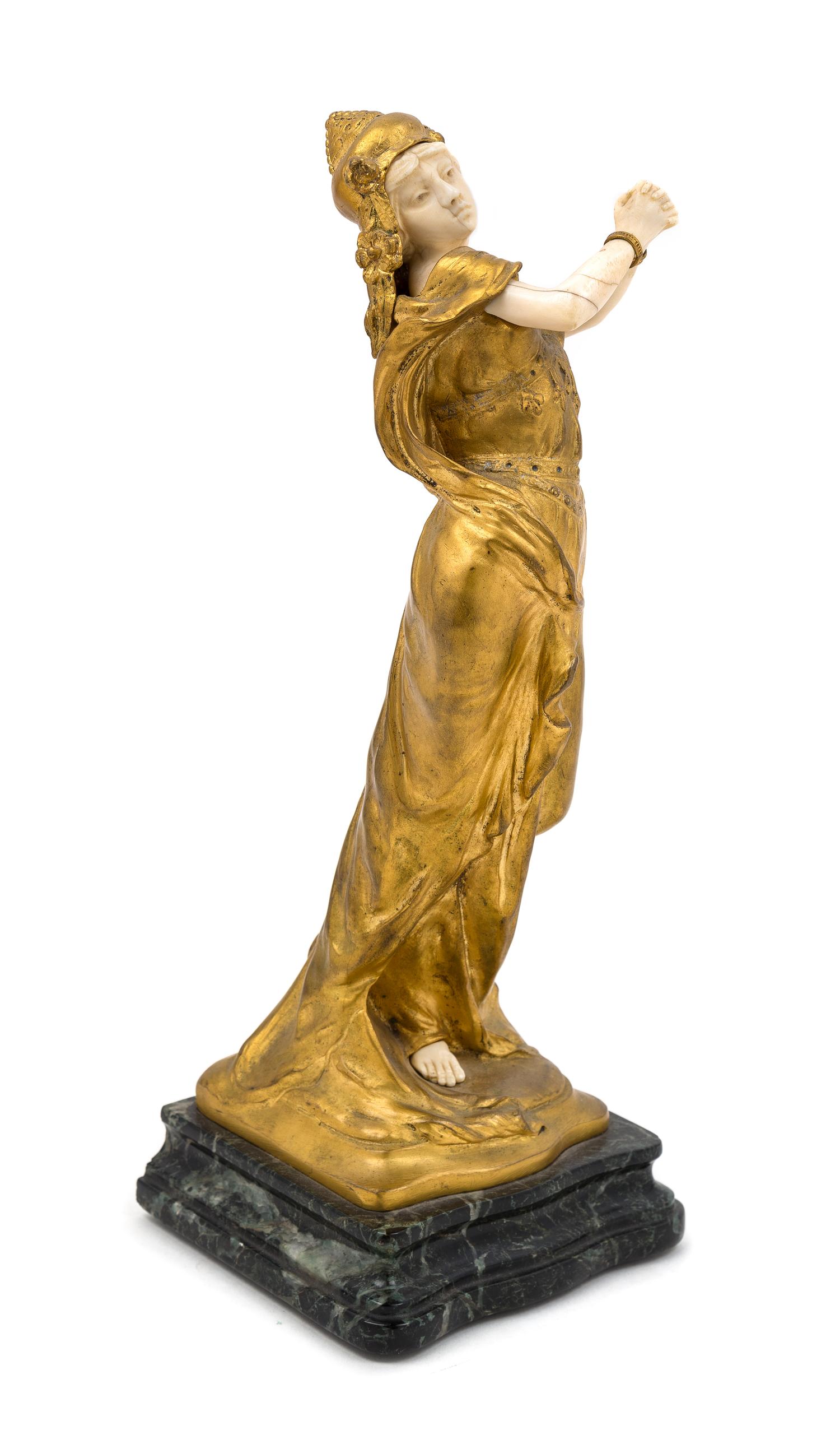 Theophile Francois Somme, (French, 1871-1952), sculpture of a woman