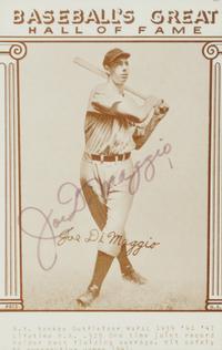 A Joe DiMaggio Signed Autograph 1976 Galasso Baseball's Great Hall of Fame Card (Beckett Authentication Services BAS Certified),