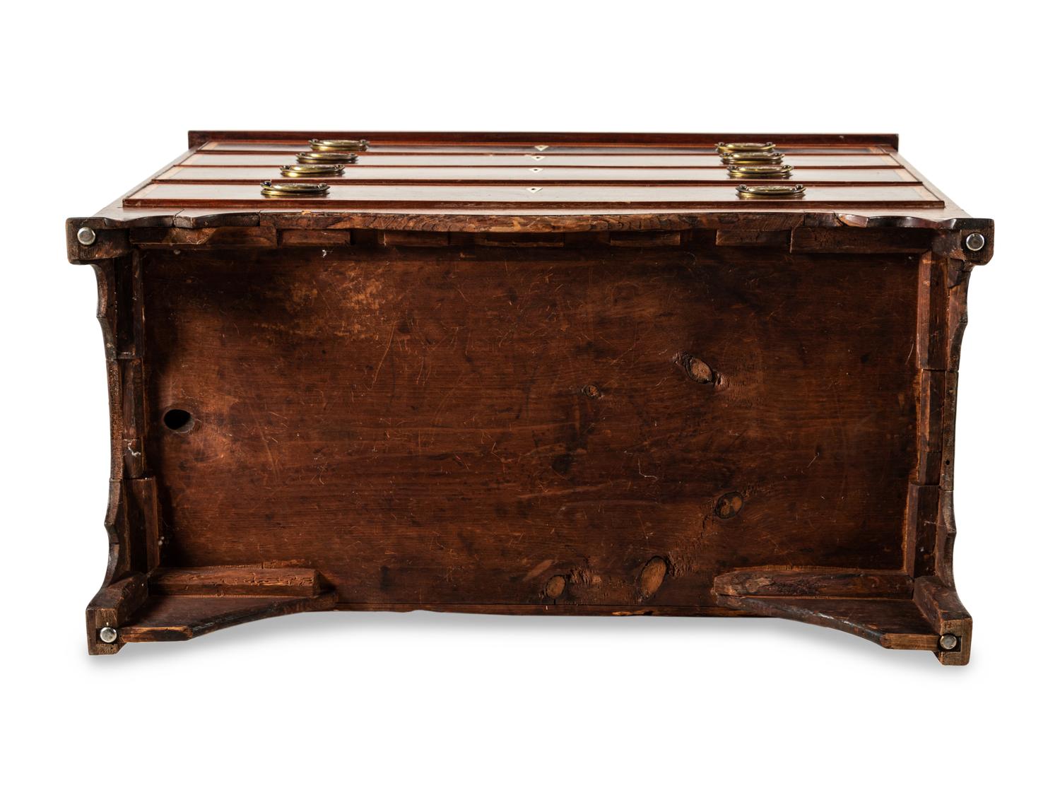 A Federal Mahogany and Satinwood-Inlaid Marquetry Fall Front Secretary Desk