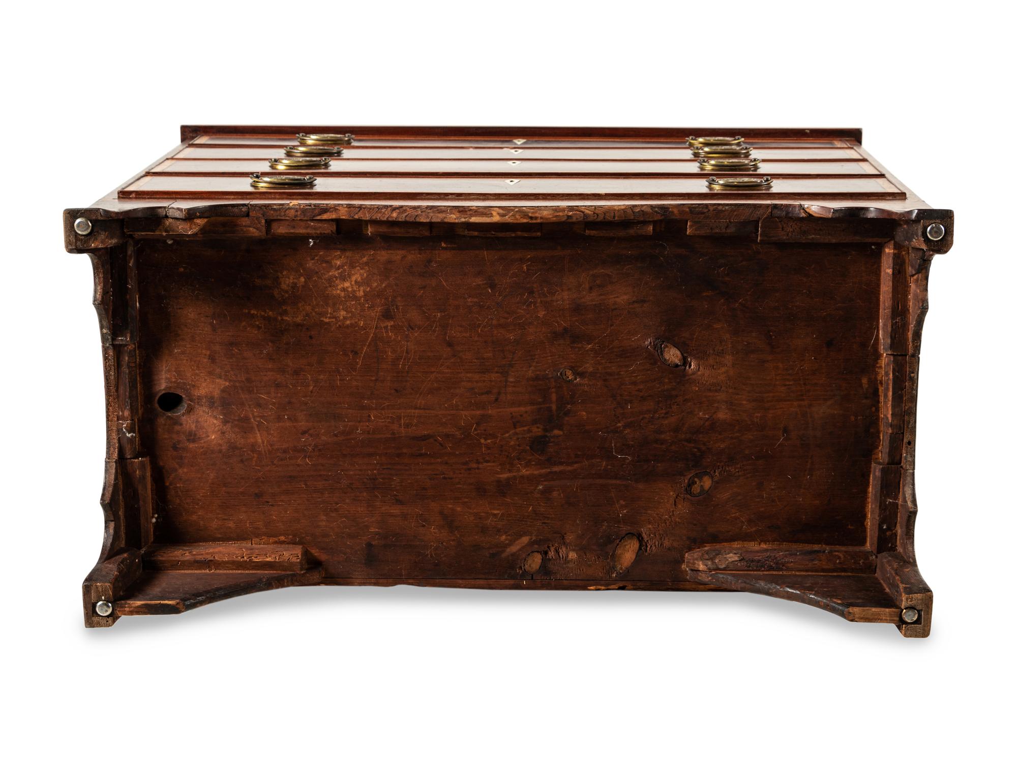 A Federal Mahogany and Satinwood-Inlaid Marquetry Fall Front Secretary Desk
