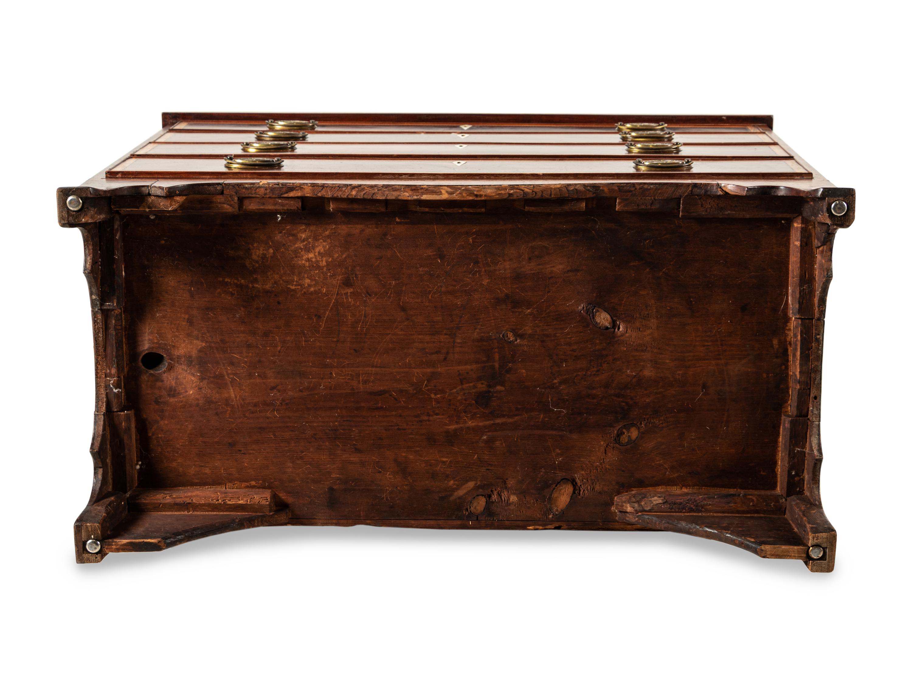 A Federal Mahogany and Satinwood-Inlaid Marquetry Fall Front Secretary Desk