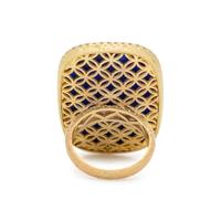 RUTILATED QUARTZ, LAPIS LAZULI AND DIAMOND RING