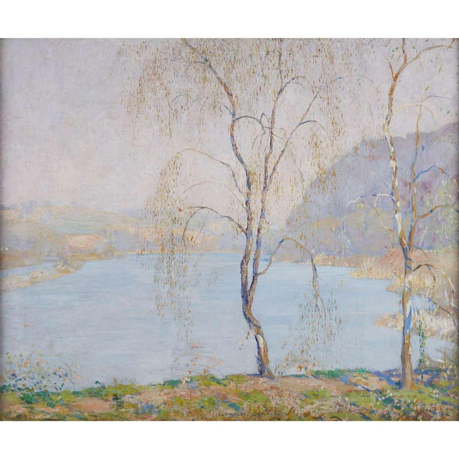 DANIEL GARBER (AMERICAN 1880-1958) "WATER BIRCH-SPRINGTIME"