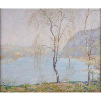 DANIEL GARBER (AMERICAN 1880-1958) "WATER BIRCH-SPRINGTIME"
