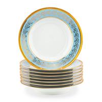 A Set of Eight Limoges Porcelain Soup Plates