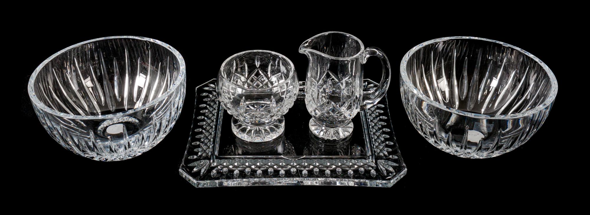 A Group of Five Waterford Glass Articles Length of tray 10 1/4 inches. — 20TH CENTURY