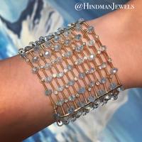 VANCOX, YELLOW GOLD, AQUAMARINE AND DIAMOND BRACELET