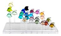 Lalique, , an aquarium, with twenty-four colored glass fish figures