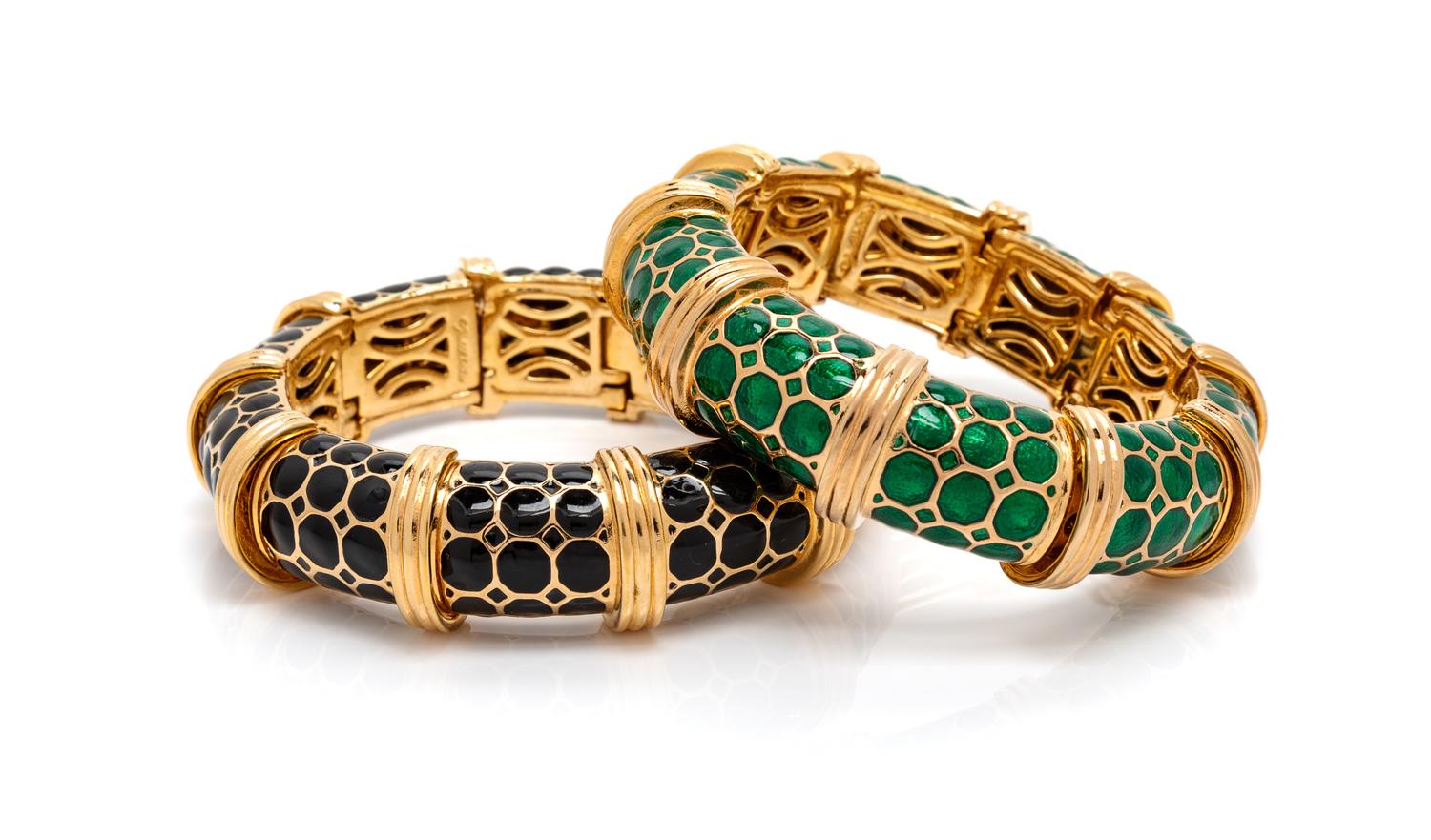 Pair of Judith Leiber Bangle Bracelets, 1980-90s