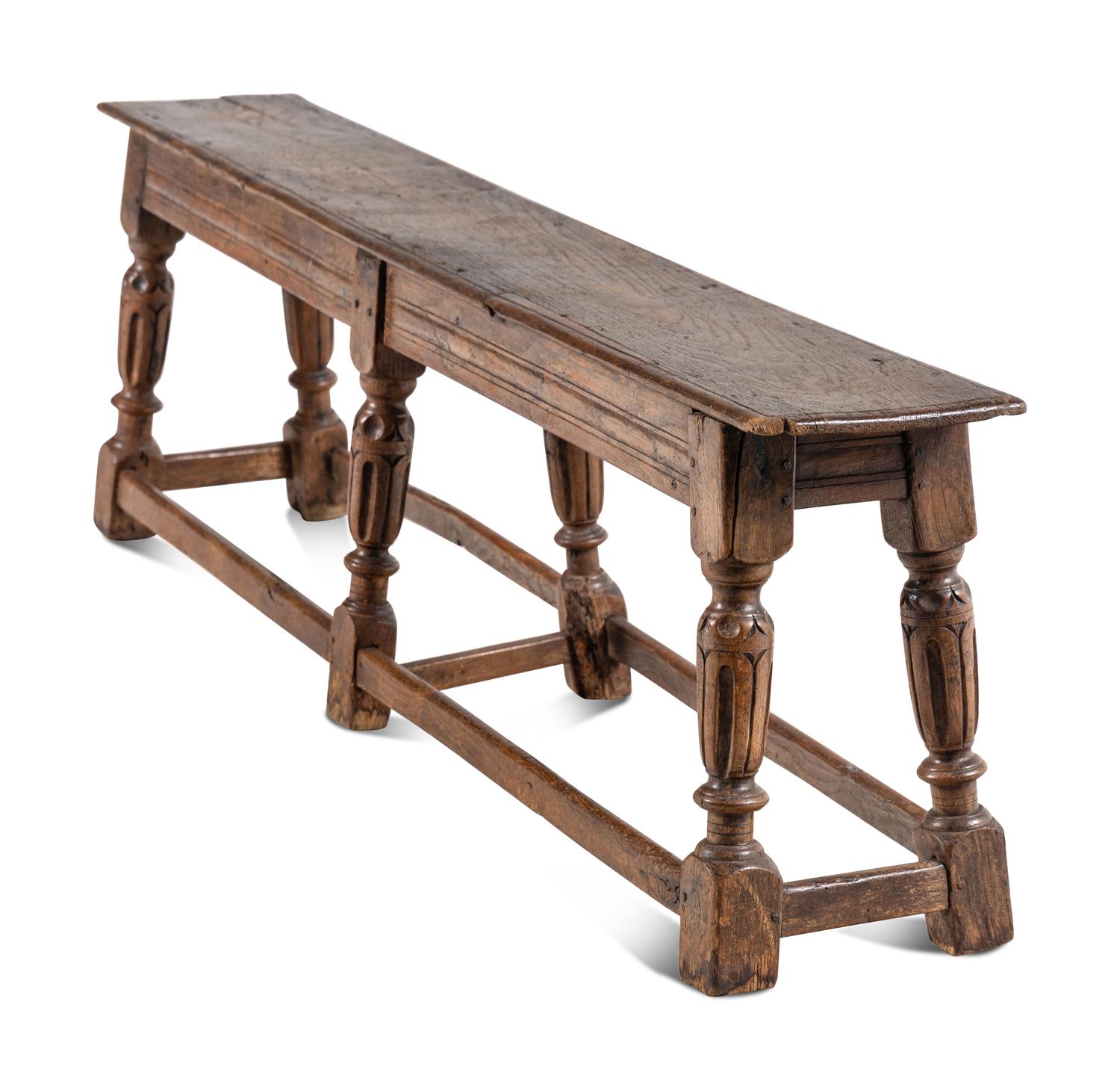 A Charles II Oak Bench