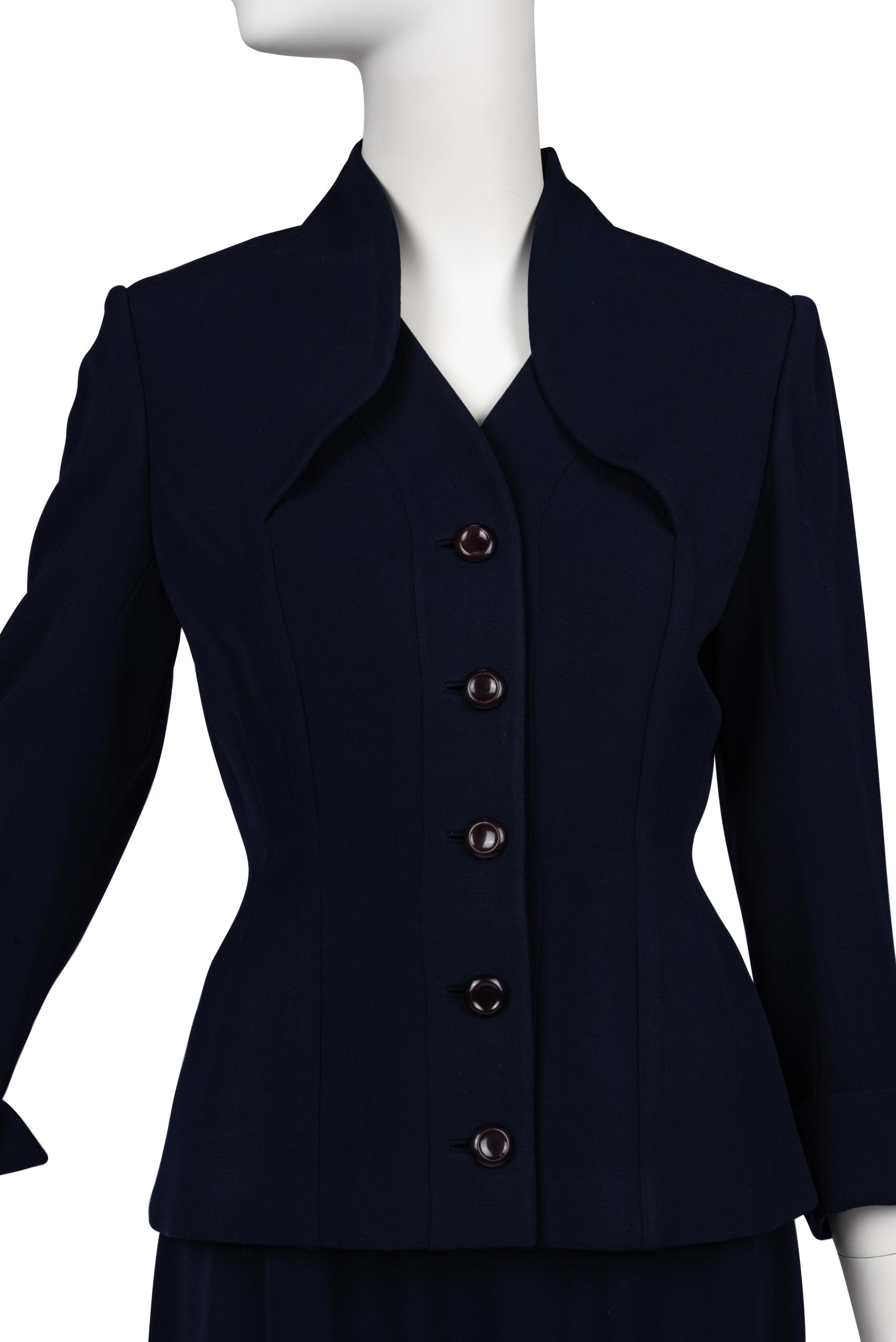 Two Jacques Fath Items: One Skirt Suit, One Dress, 1940-50s