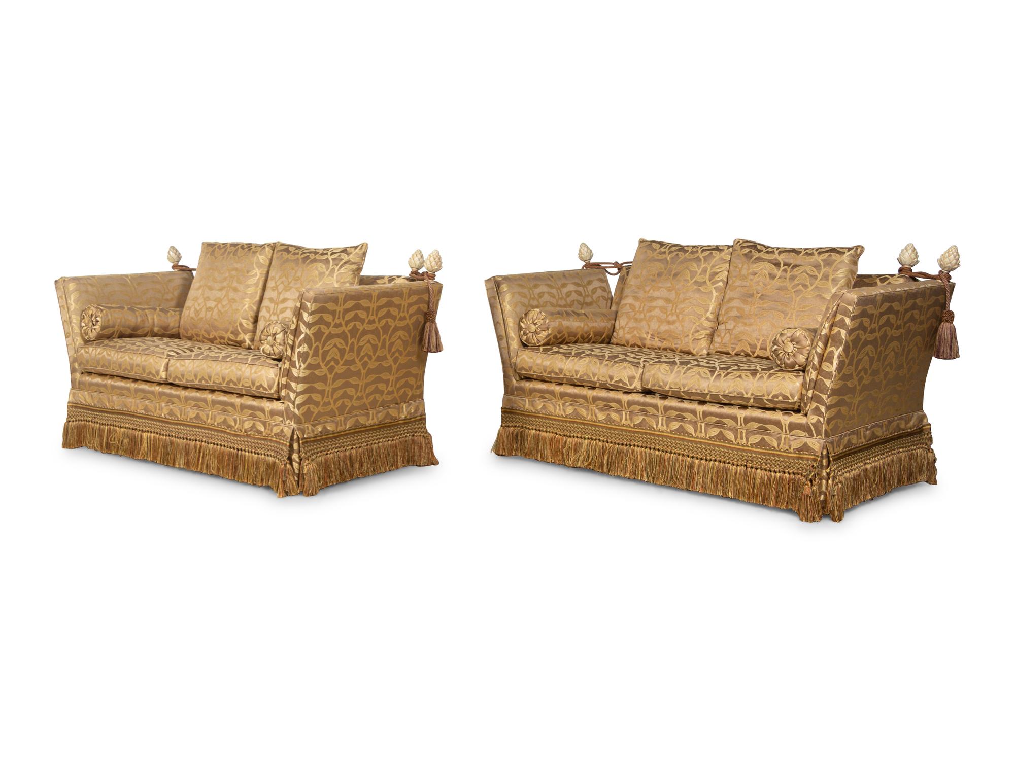 A Pair of Upholstered Knole Sofas