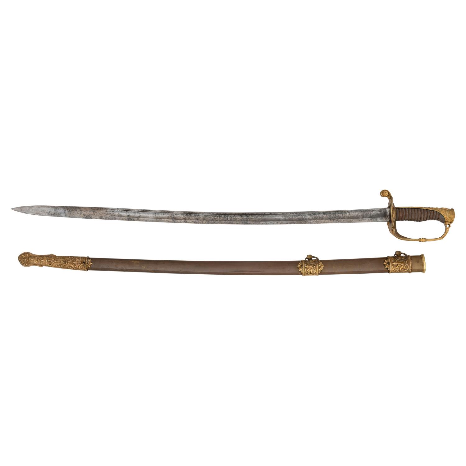 French Hilted Non-Regulation Imported Officers Sword Presented to Major James Plimpton - 3rd NH Volunteers, KIA at Deep Bottom Run with CDV