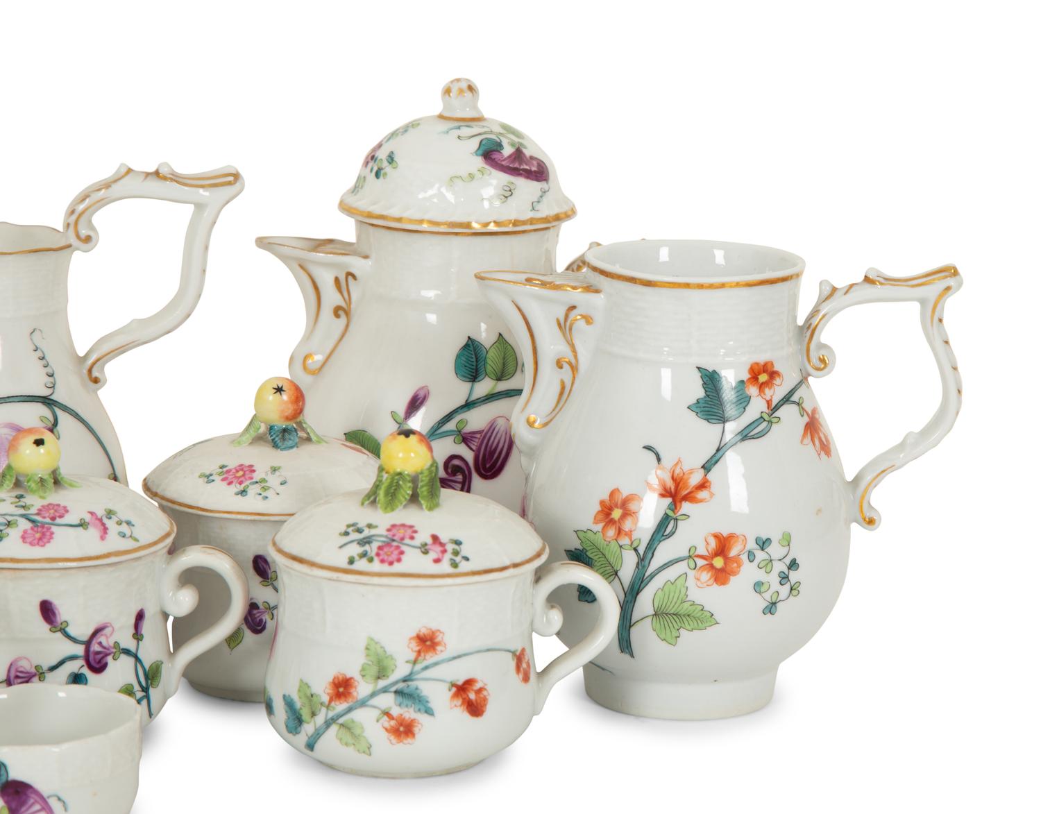 A Group of Rare Herend Porcelain Tea Service Items