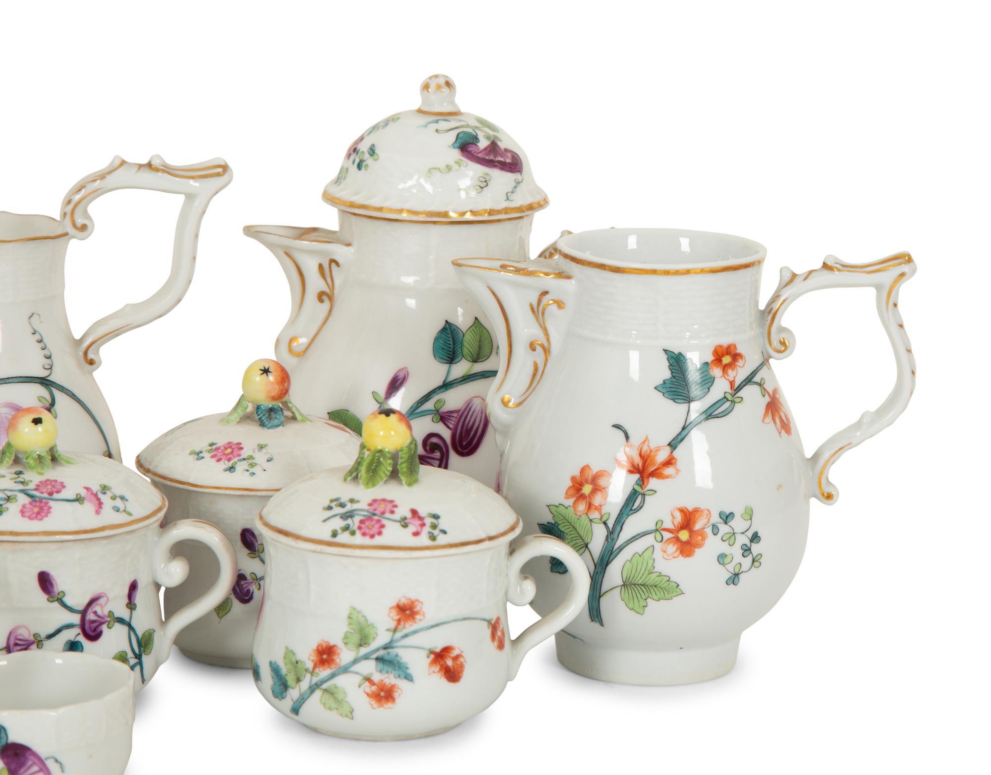 A Group of Rare Herend Porcelain Tea Service Items