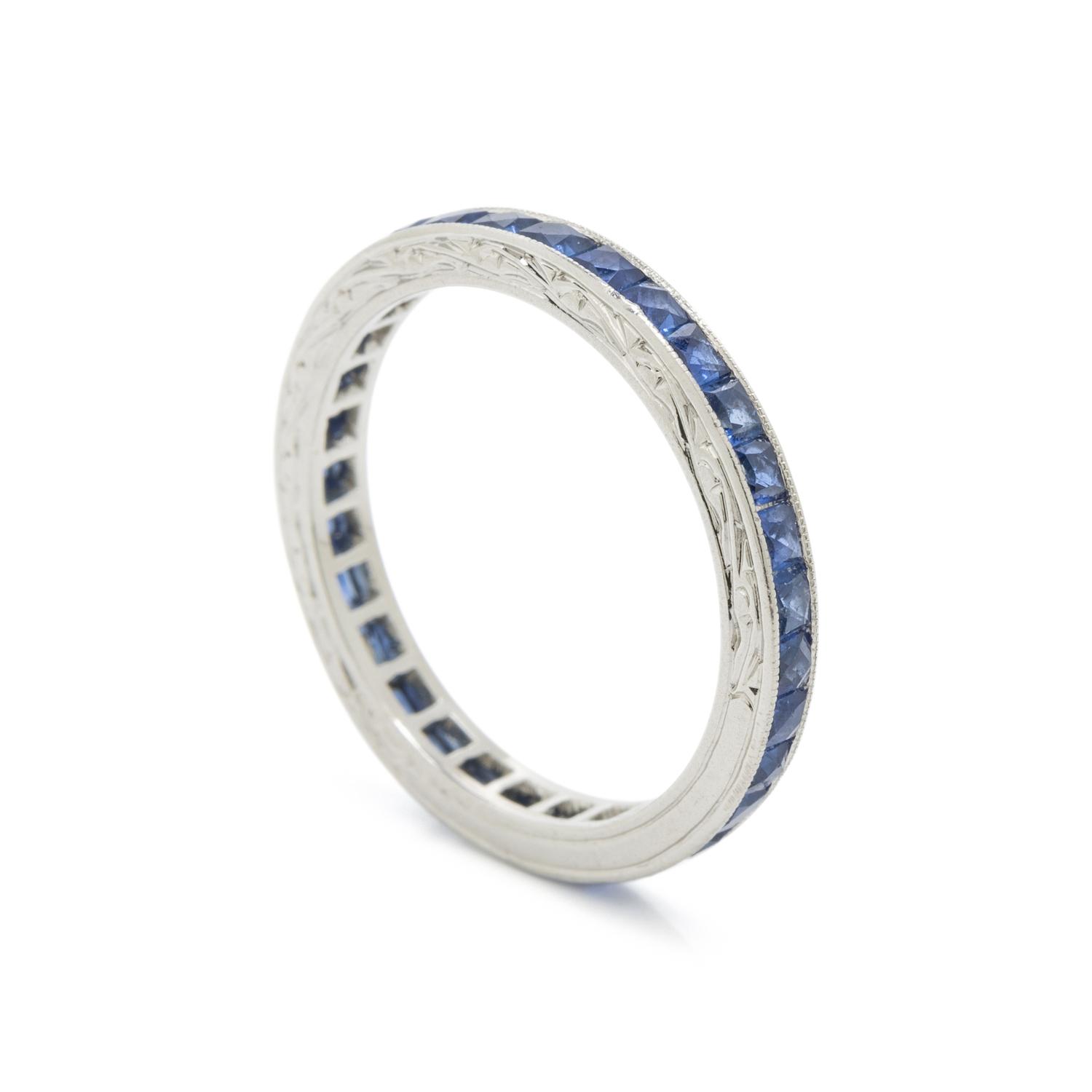 PLATINUM AND SAPPHIRE ETERNITY BAND