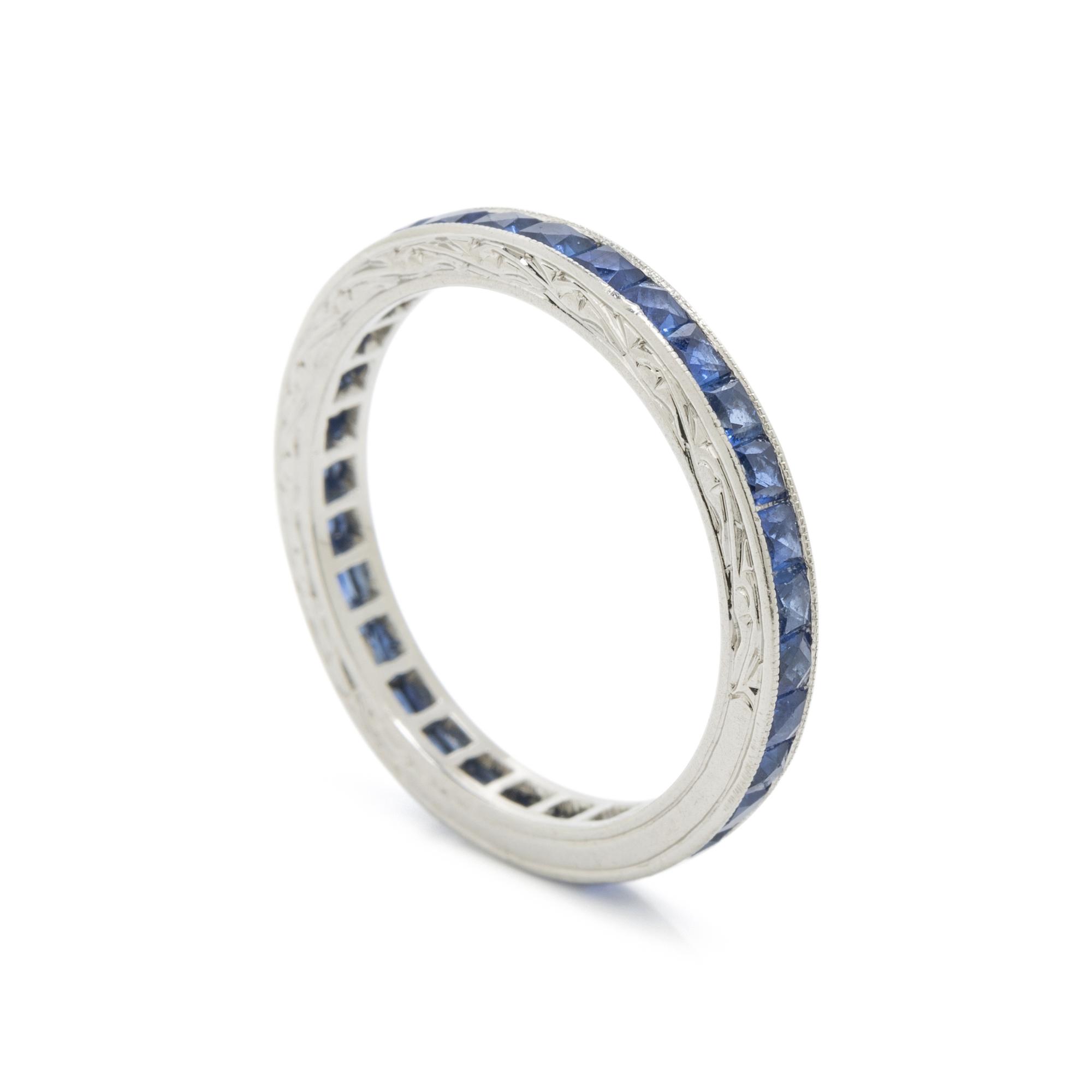 PLATINUM AND SAPPHIRE ETERNITY BAND