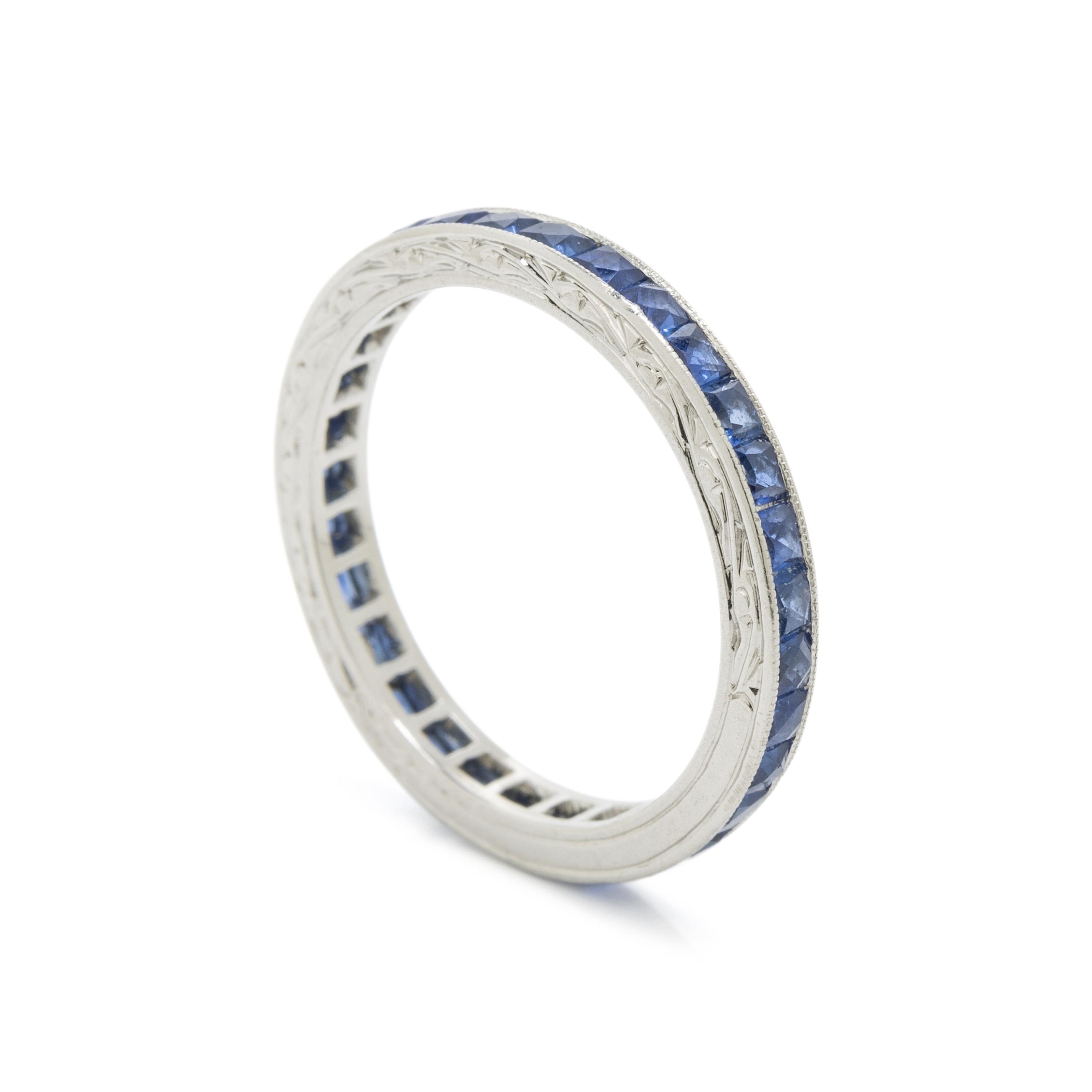 PLATINUM AND SAPPHIRE ETERNITY BAND