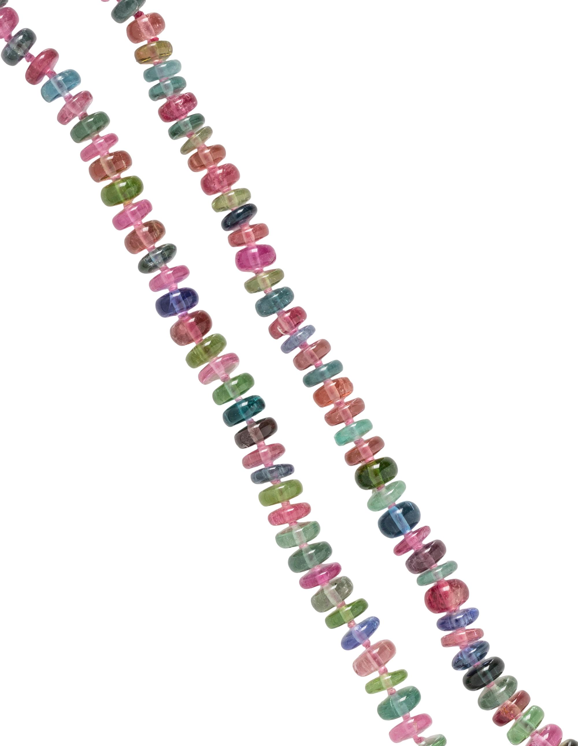 WHITE GOLD AND MULTI COLORED GEMSTONE NECKLACE