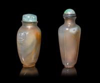Two Chinese Agate Snuff Bottles