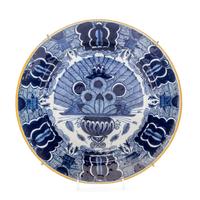 A Dutch Blue and White Pottery Plate Diameter 13 1/2 inches.