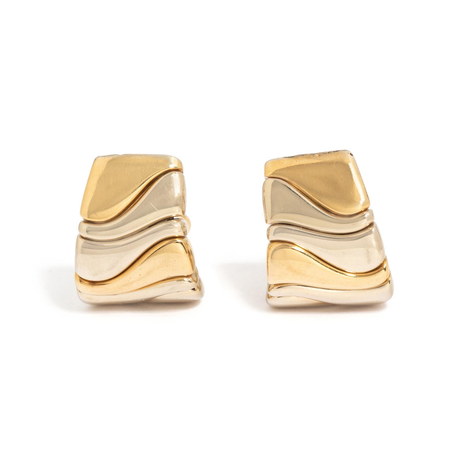 BICOLOR GOLD AND STEEL EARCLIPS