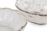 A Pair of Silver Mounted Fluted Rock Crystal Bowls